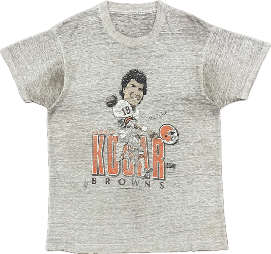 80’s Cleveland Browns Bernie Kosar Caricature Tshirt Sz L - Distressed